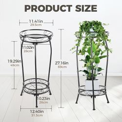 Rust Resistant Metal Plant Flower Pot Stand Holder Indoor Outdoor Size 27" Tall New Condition 