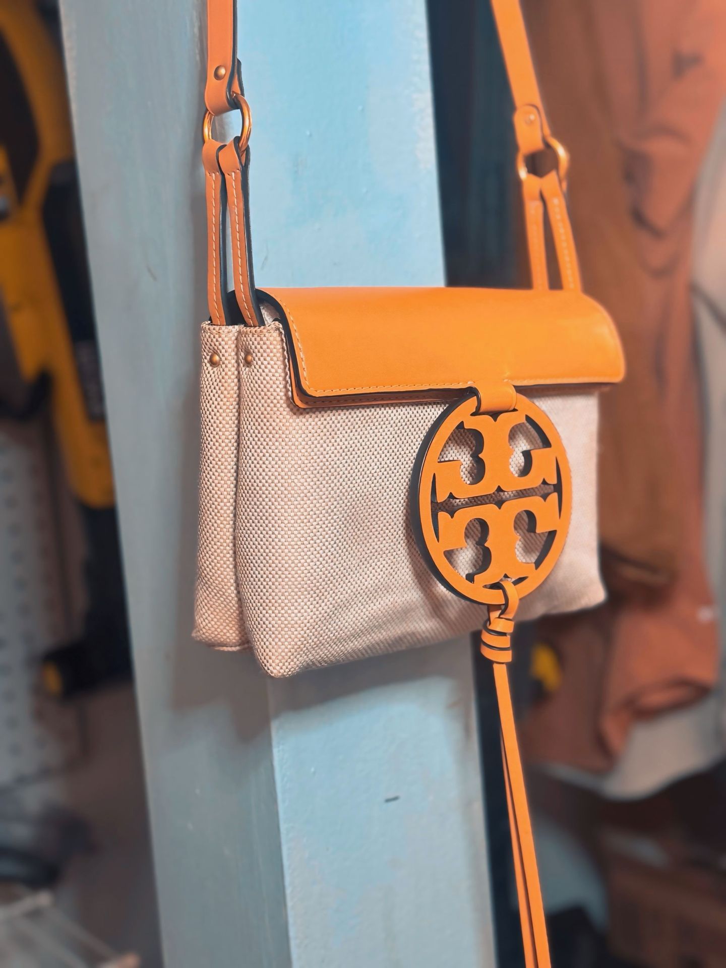 Tory Burch Canvas And Leather Pomodoro bag(new without tags)