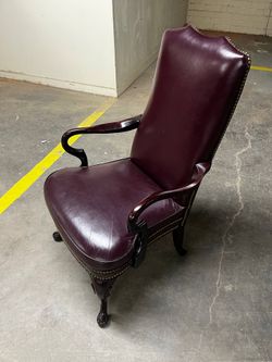 Guerin  Leather accent office armchair . Dimension : leather( durable and thick). Burgundy. Qty 6