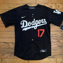 Youth and adult Black Los Angeles Dodgers Shohei Ohtani jersey for youth  Fully Stitched
