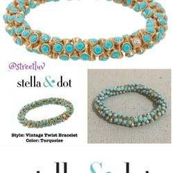 stella and dot vintage twist bracelet turquoise