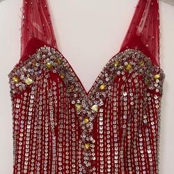 Red Bedazzled Mermaid Dress