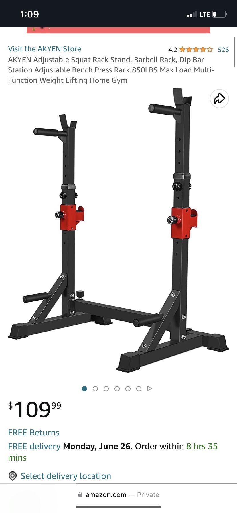 Akyen Adjustable Squat Rack Stand