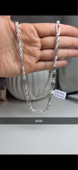 Sterling Silver 925 Figaro/Rope Chain