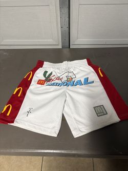 Travis Scott x McDonald's Cactus Jack All American Shorts in white and red