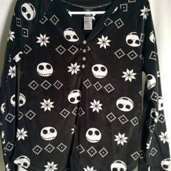 Nightmare Before Christmas JACK SKELETON Sleep Pajama Top Shirt SM Halloween  