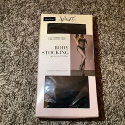 Frederick's of Hollywood body stocking open panel fishnet, color black, size: M