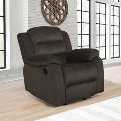 Brand New Chocolate Glider Reclining Chair