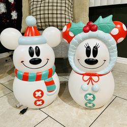 Disney Christmas Mickey & Minnie Mouse 23” Light up Blow Molds
