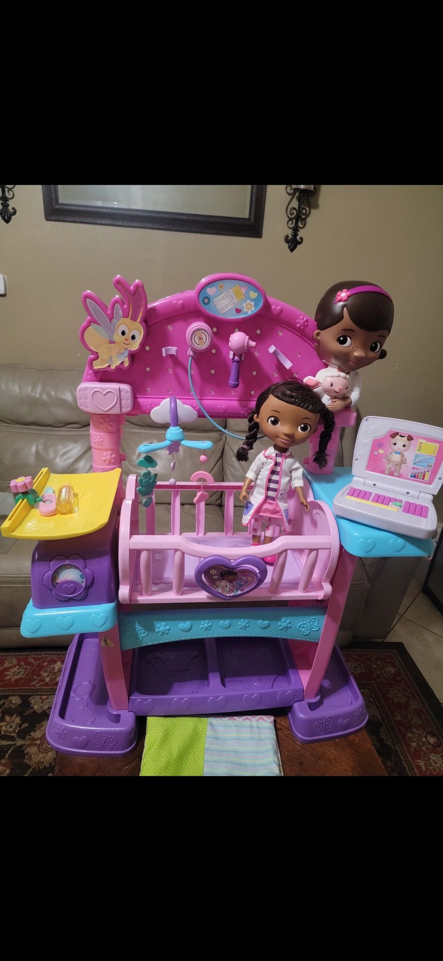 Girls Toy Crib With Doll