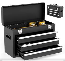 3 Drawer Metal Tool Box, Portable Metal Tool Box