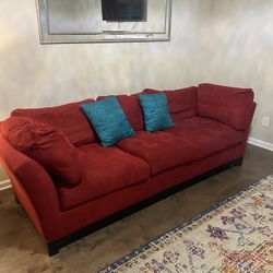Large Beautiful Red Section Couch