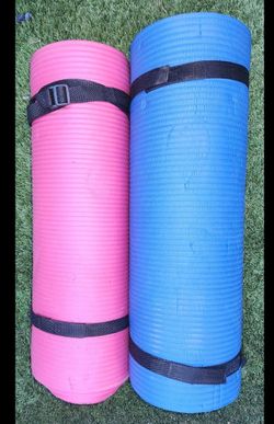 Thick Foam Yoga Mats with Carry Straps – Set of 2