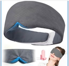 Weighted Sleep Mask Blackout Cooling Eye Mask for Sleeping with Nose Bridge Gentle Pressure, 4.5oz Glass Beads, Quiet Adjustable Strap, Soft Eye Cover