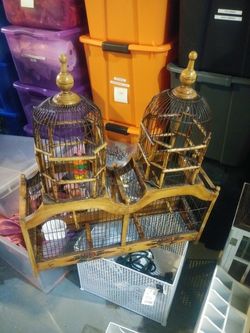 Double dom vintage bird cage