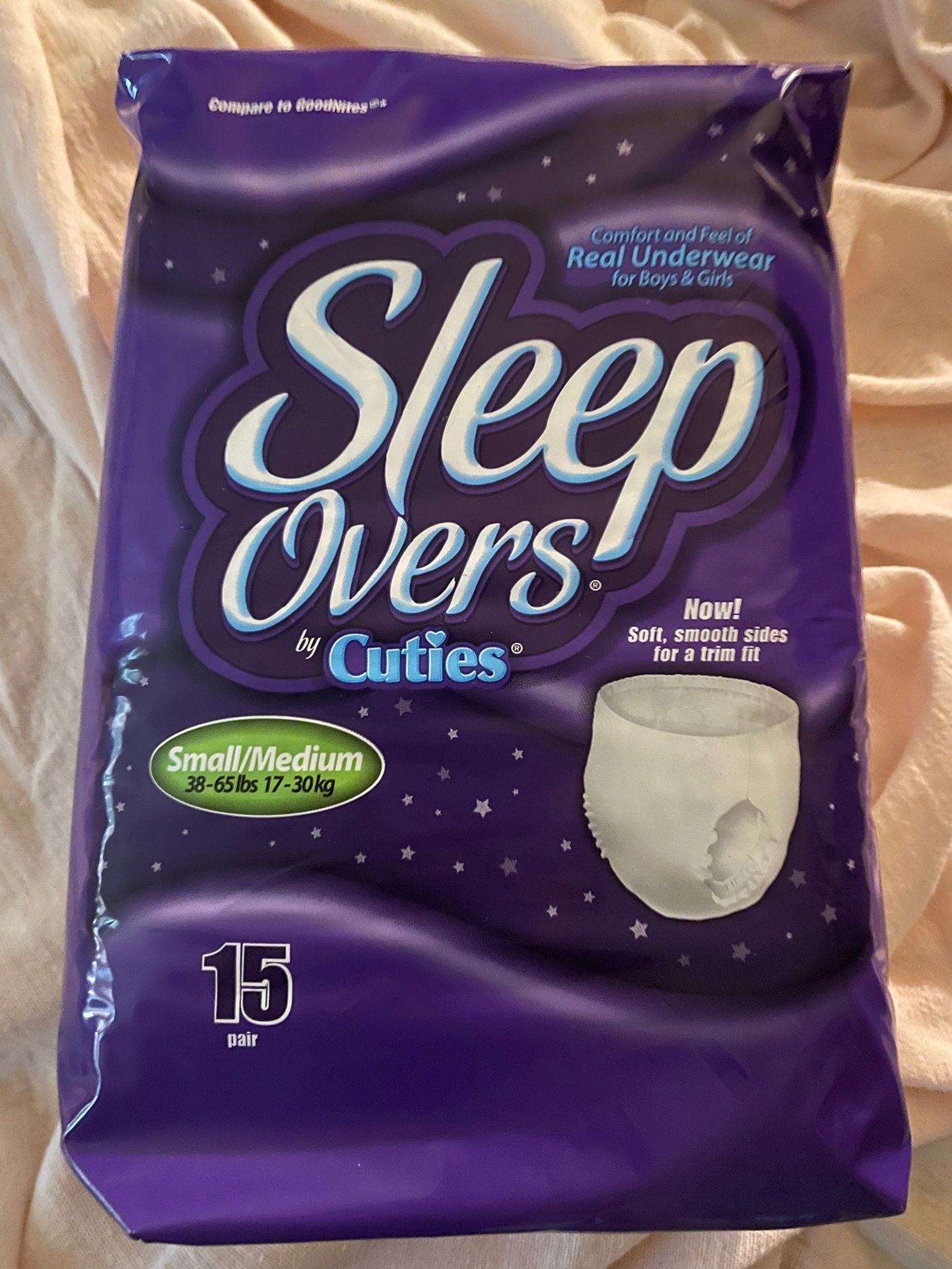 Sleep Overs By Cuties 38-65lbs, 4pks 60ct
