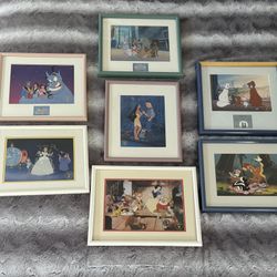 Lot Of Disney Exclusive Collectible Framed Lithographs 