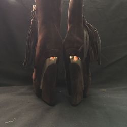 Brown wage ankle boots