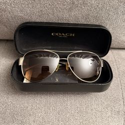 Coach Sunglasses Aviator Style Brown Color