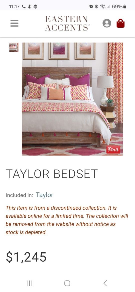 BRAND NEW Niche Taylor Bedset Double Duvet Cover 6 pillows bed scarf