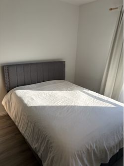 Full size bed frame and mattress with storage