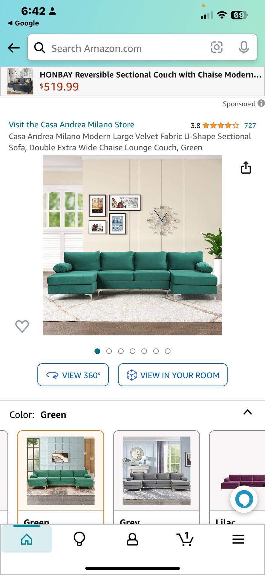 Modern Large Velvet Fabric U-Shape Sectional Sofa, Double Extra Wide Chaise Lounge Couch