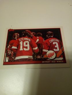 Vintage 1991 Topps hockey/1990-91 final standing /yzerman