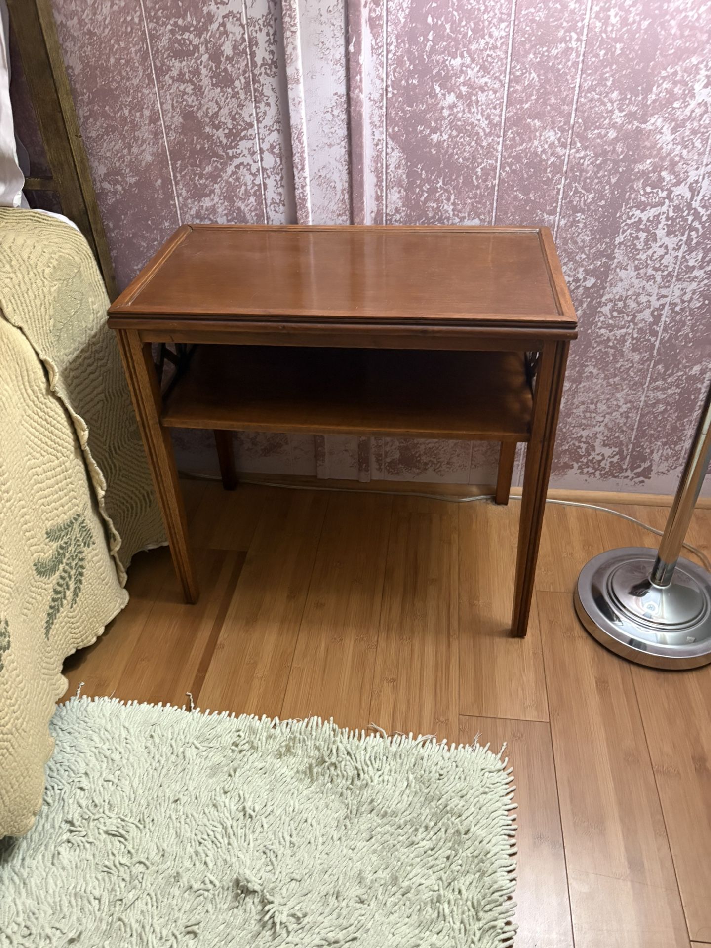 Wood Bed End Table