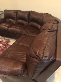 Leather sectional