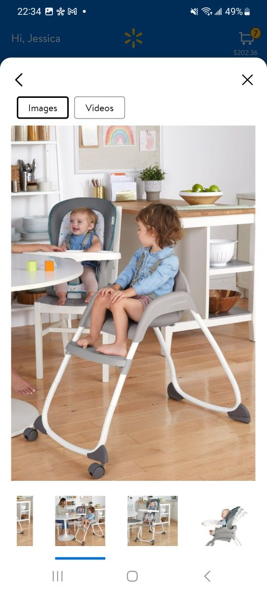 Ingenuity Trio 3-in-1 High Chair, Toddler Chair, and Booster