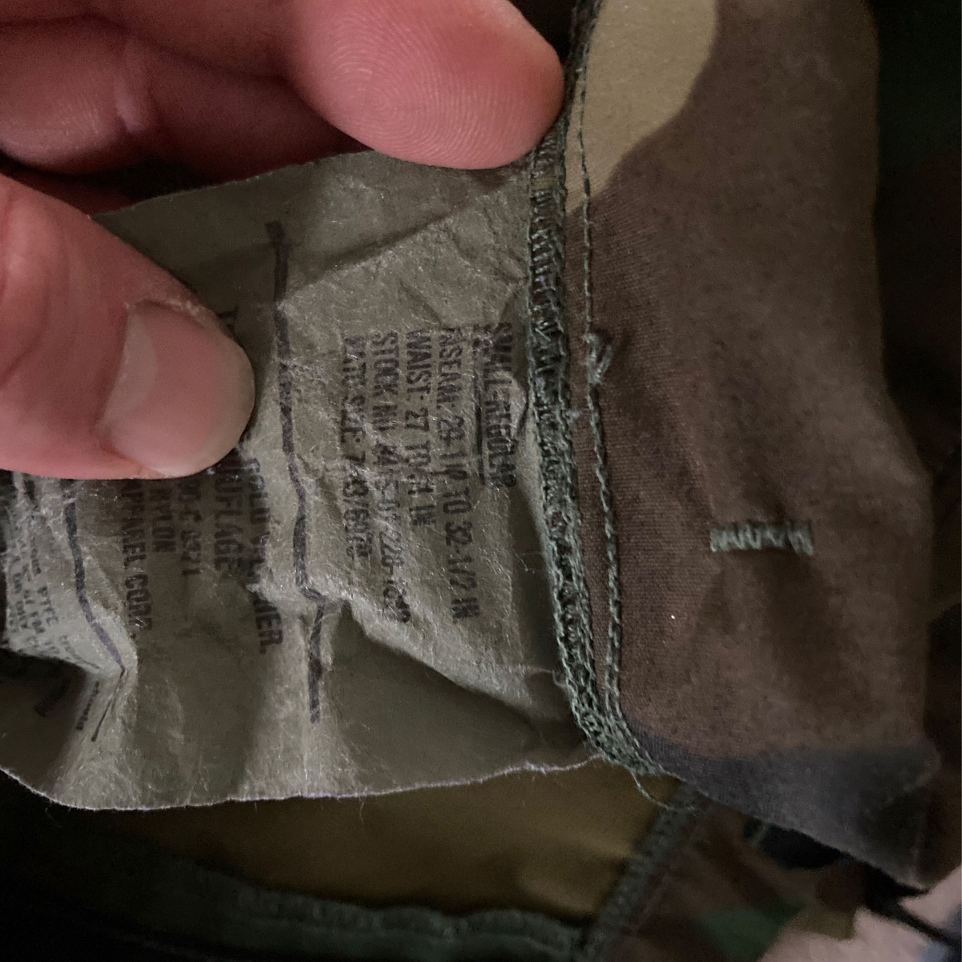 Camo Jacket And Pants Size Small/ Regular