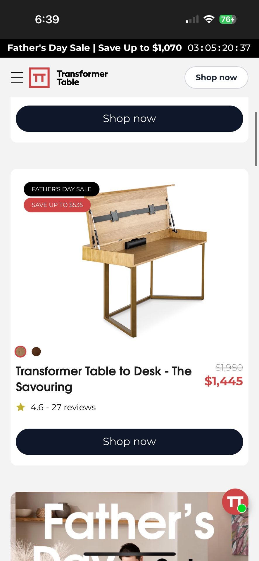 Transformer Desk To Table - Fully Assembled
