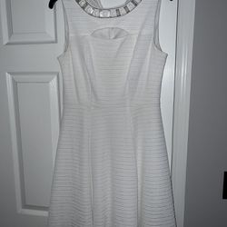DressBarn White Keyhole Dress Size 10
