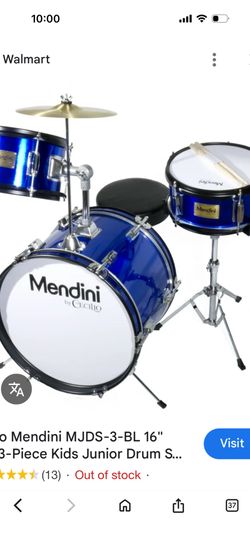 A Drum Set White And Blue Color By Mendini Cecilia