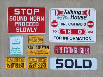 9 Vintage Metal Sign Collection Garage Mancave Wall Art Signage