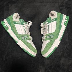 Louis Vuitton Trainer Green Monogram Denim White No box/ Worn Size| EU 45