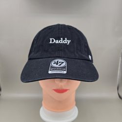 '47 Clean Up Embroidered Daddy Black Adjustable StrapbackHat
