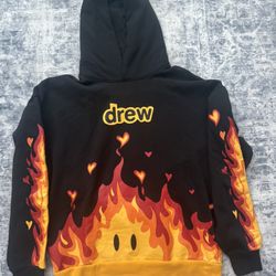 Drew House fire Hoodie Black Size Large