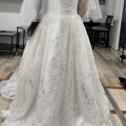 Wedding Dress Plus Veil 3 M By 1.5 Wide