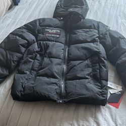 Black Jacket M-10-12 , NEW Chamarra Con Gorrito 