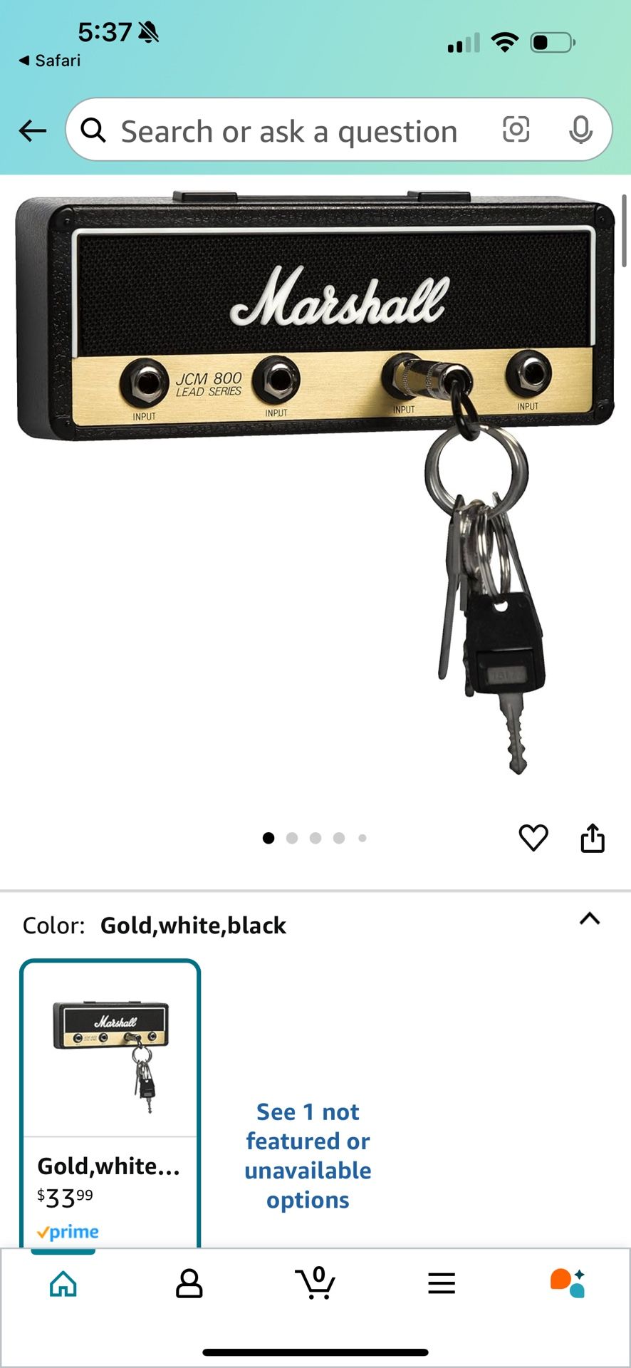 Guitar wall key holder