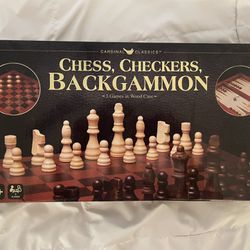 Chess, Checkers, Backgammon Game Set