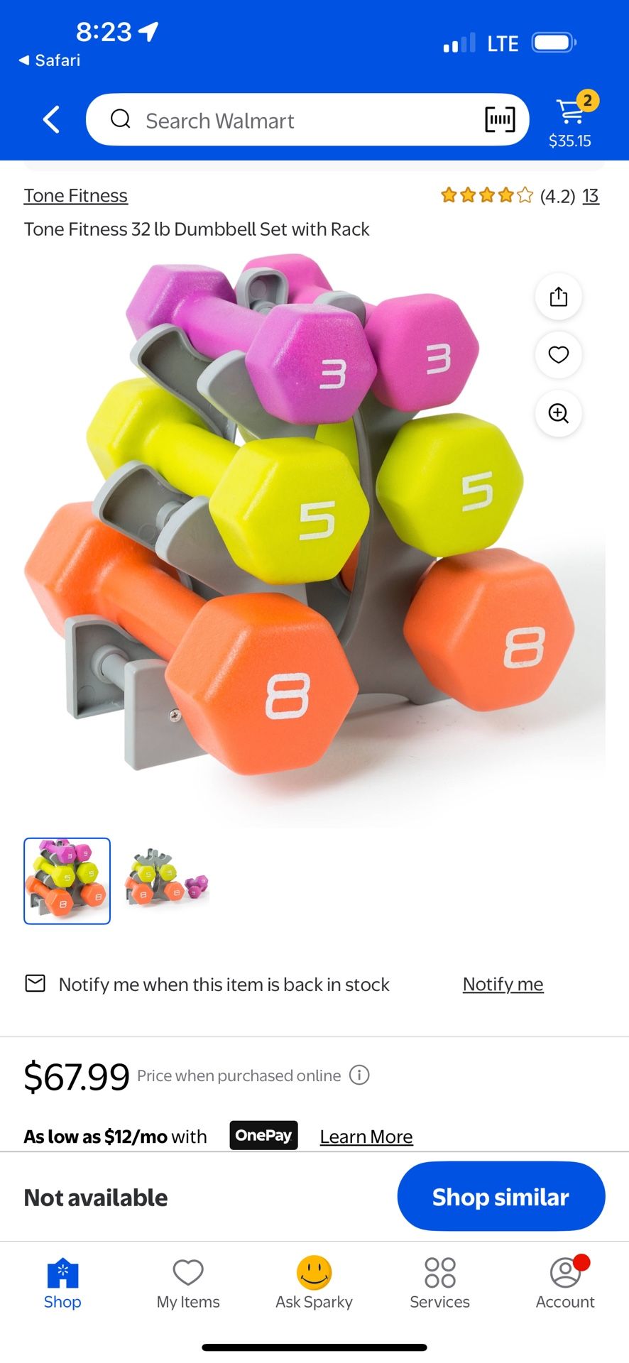 Dumbbells. Weights 