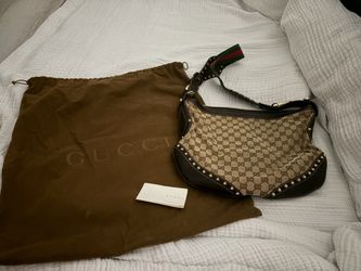 Gucci brown purse with green and red strap