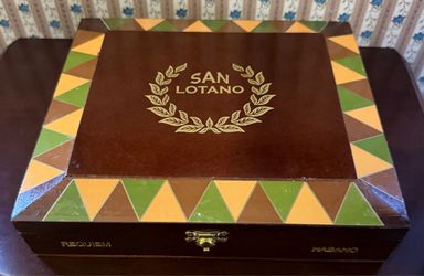 San Lotano Brown Lacquered Empty Wood Cigar Box