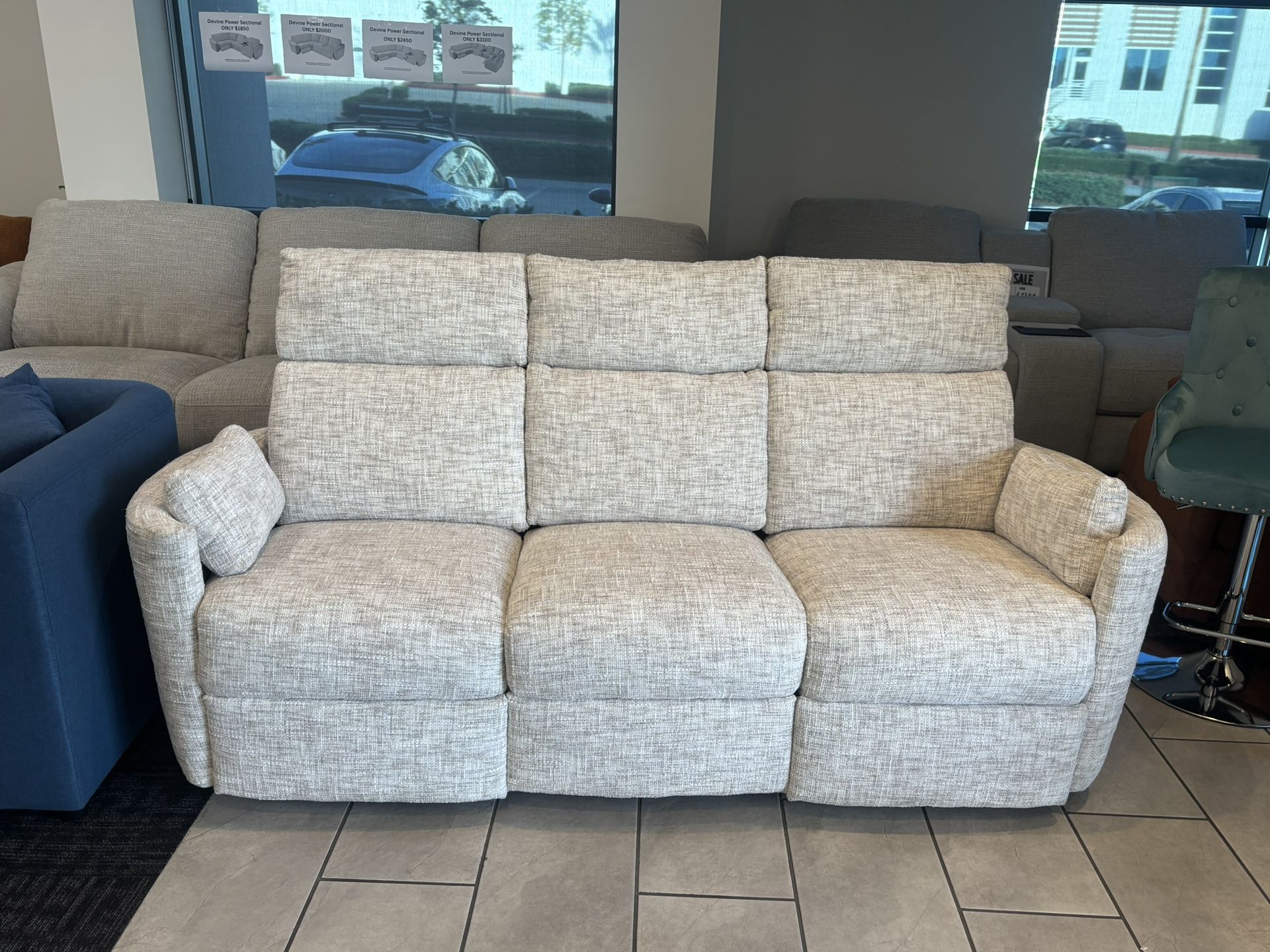 Fabric Electric Recliner In Perfect Condition