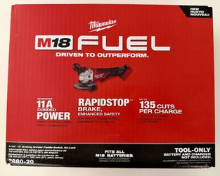 Milwaukee M18 FUEL 4-1/2" / 5" Braking Grinder