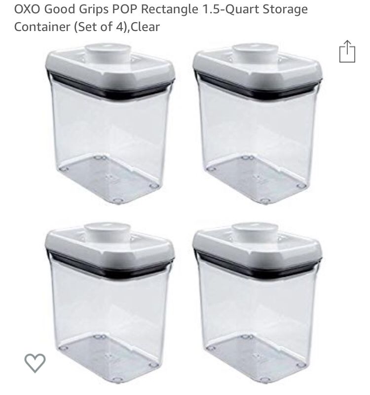 OXO Good Grips POP Rectangle 1.5-Quart Storage Container (Set of 4),Clear