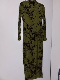 Brown and green dress