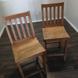 2 Wooden Chairs